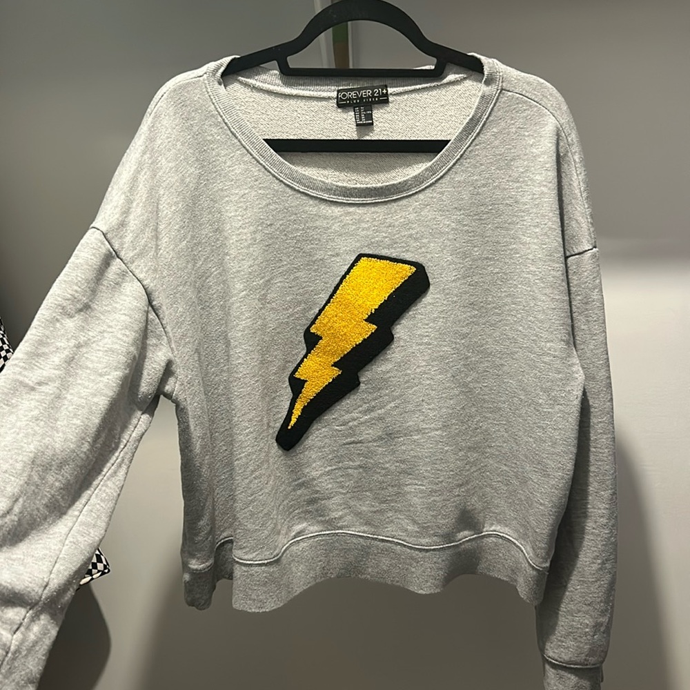 Forever 21 3X Lighting Bolt Sweatshirt